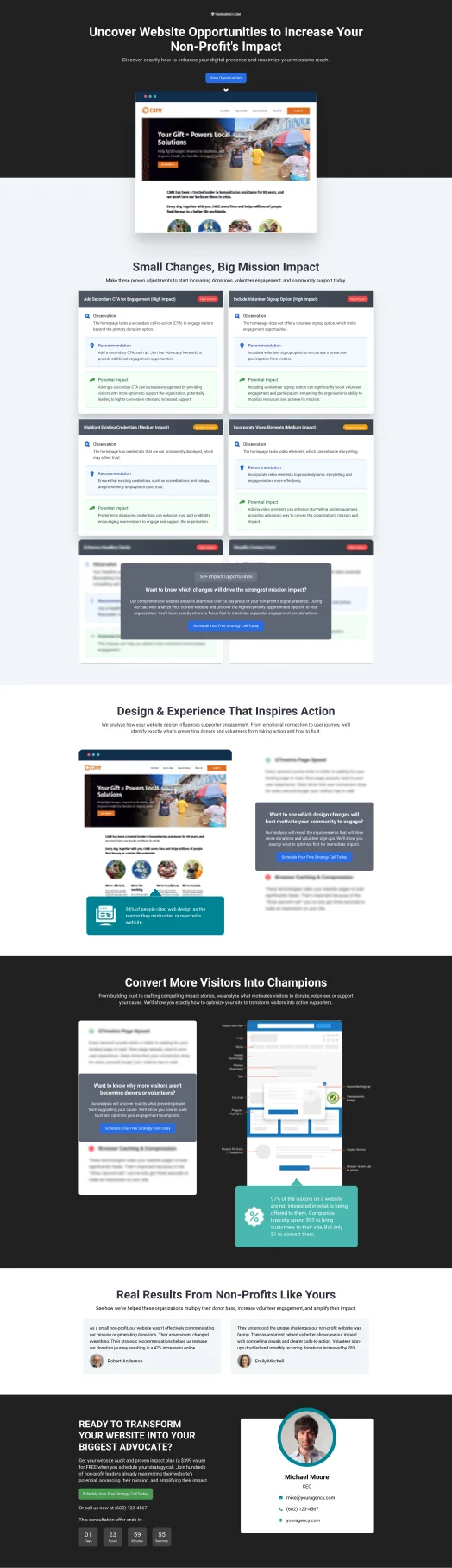 AI-powered non-profit website audit