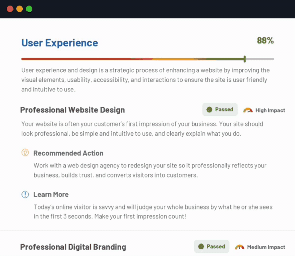 AI website audit tool