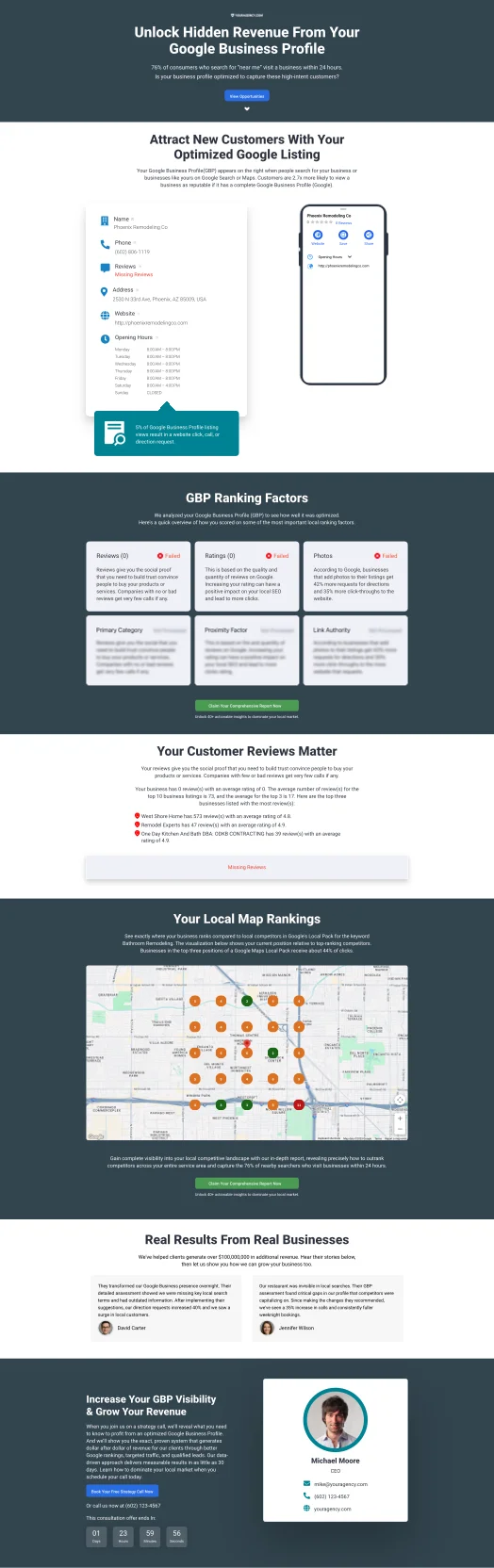 Google business profile report