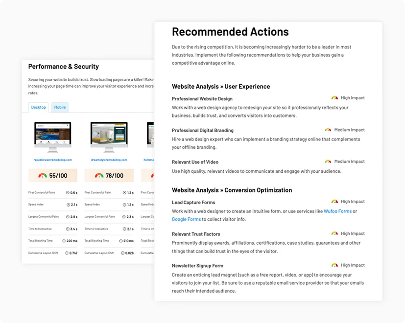 Show prospects the competitive gaps—watch them sign immediately
